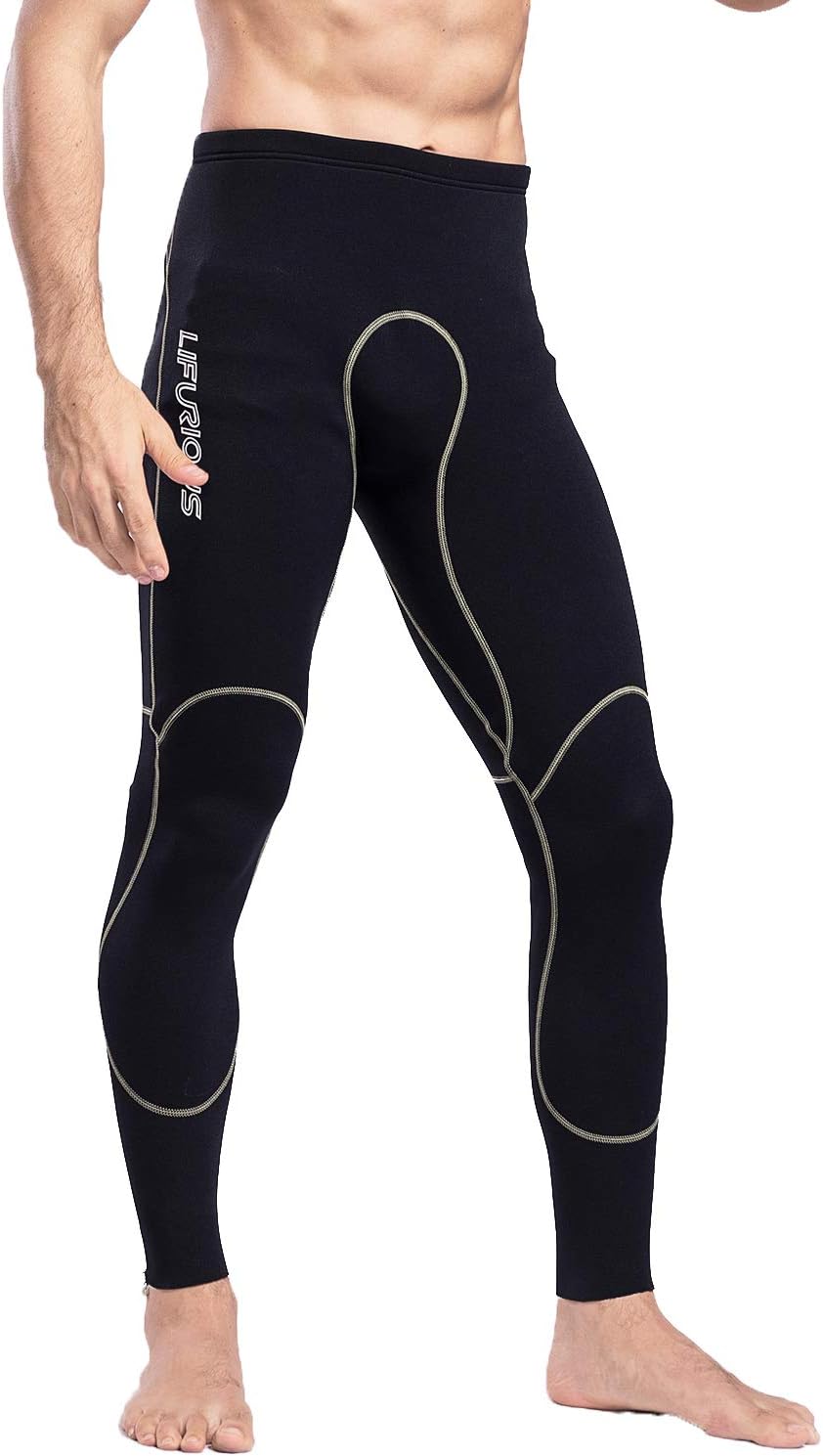 LIFURIOUS Mens 2mm Neoprene Tight Wetsuit Pants Swimming Leggings Diving Snorkeling Scuba