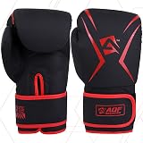 AQF Boxing Gloves Kids Adults 6oz-16oz Training Muay Thai Gloves Red 12oz view 3