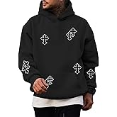 Lytiarul Men's Goth Graphic Hoodies Grunge Hooded Sweatshirt Baggy Vintage Fleece Hoodie Retro Pullover Streetwear Casual Top