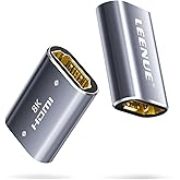 HDMI Coupler 8K Female to Female Connector, HDMI 2.1 Aluminum Adapter, Supports 8K@60Hz/4K@120Hz for HDTV, TV Stick, Monitor,