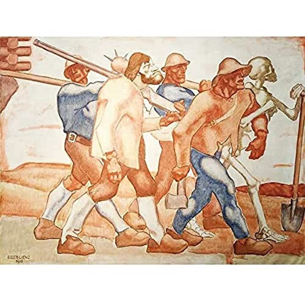 Egger-Lienz Totentanz Dance Macabre WWI War Painting Art Print Canvas Premium Wall Decor Poster Mural