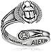 Alex and Ani Spoon Scarab Sterling Silver Sterling Silver Ring, Size 7-9