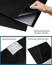 Folder with Plastic Sleeves 4 Pack 9"x12" Black