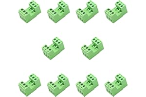 Jienk 10Set 3-Pin 300V 8A KF2EDGK 3.5mm Pitch Screw Terminal Block Pluggable Connector for 28-16AWG