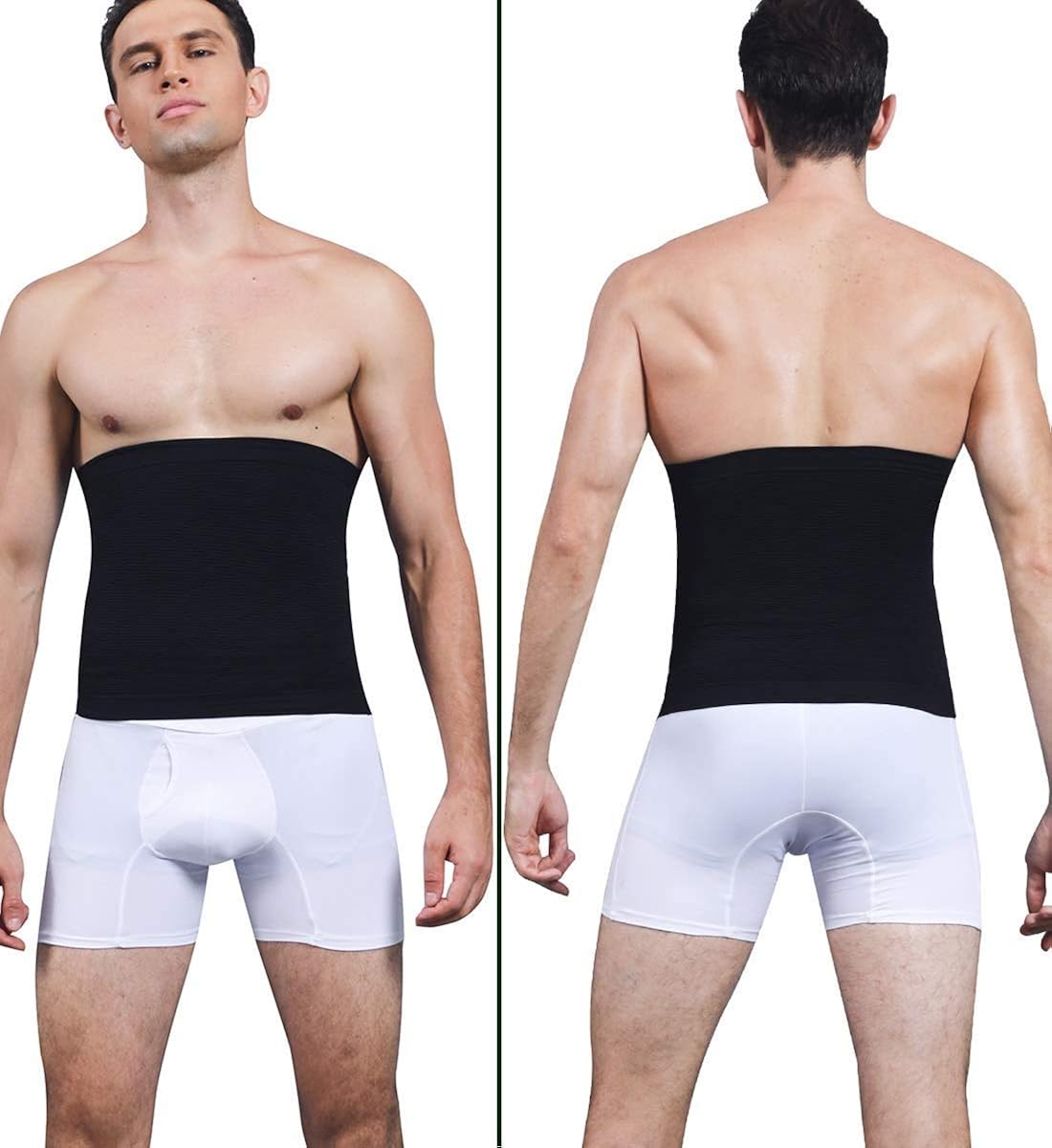 LUCKY CLOVER Waist Trimmer for Men: Stomach Trainer Sweat Workout Shaper, Neoprene-Free Slimming Sauna Belt: Clothing