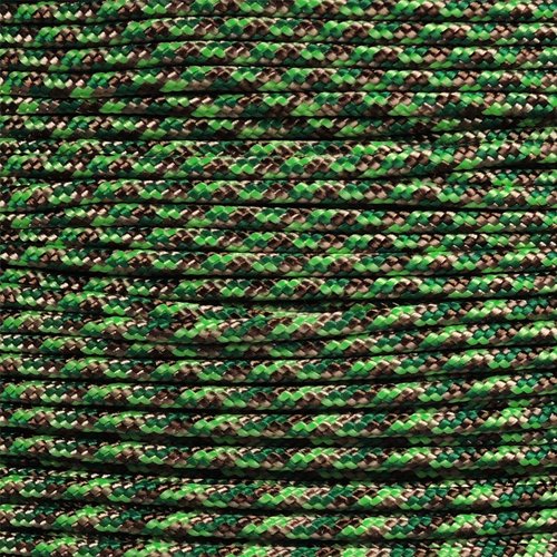 PARACORD PLANET 10, 25, 50, and 100 Foot Hanks of 425 Paracord (3mm) - Made of 100% Nylon for Tactical, Crafting, Survival, General Use, and Much More (Neon Green Flame, 100 Feet)