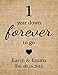 4th anniversary gifts, silk anniversary print, 4 Year down forever to go, gift for him, Gift for her, Anniversary Burlap print -1L (Frame not Included)