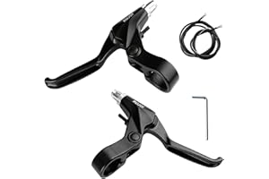RUJOI Bike Brake Lever Set, 1 Pair Aluminum Alloy Levers with 2 Sets Brake Cable & Housing, Fits 22.2 mm (7/8") Handlebars, f
