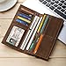 YALUXE Men's RFID Blocking Long Bifold Leather Wallet with 12 Card Slots