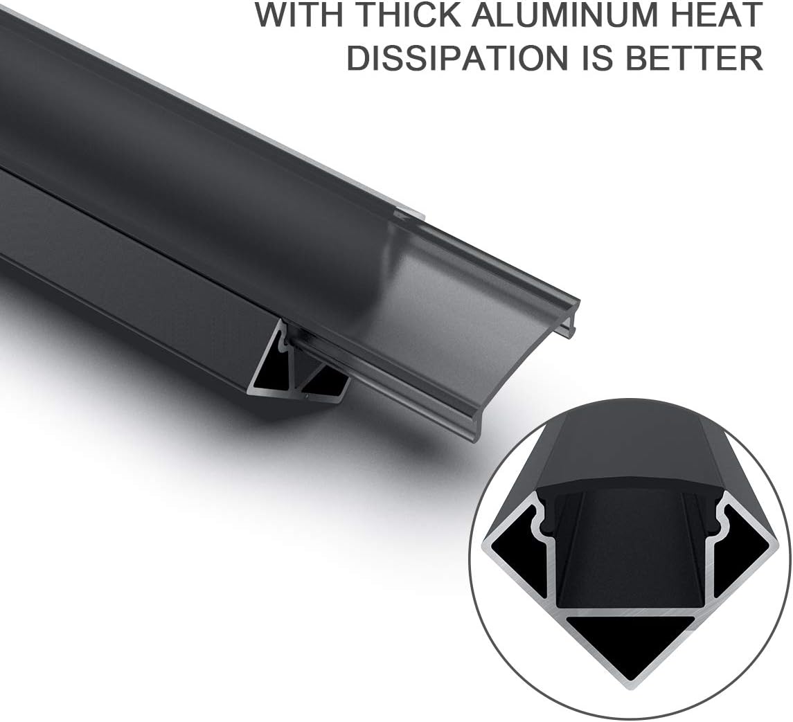 Jirvyuk Aluminum Profile Led, 6 Pack 1m/3.3ft V Shape LED Channel and ...