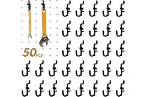 zDwfDc 50PCS Pegboard Hooks Plastic Peg Board J Hooks for Hanging Black Pegboard Hooks J Hook Accessories, for 1/4" Pegboards DD017-50