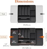 Lifewit Cutlery Drawer Organizer Expandable Tray 9 Compartments Knife Holder view 2