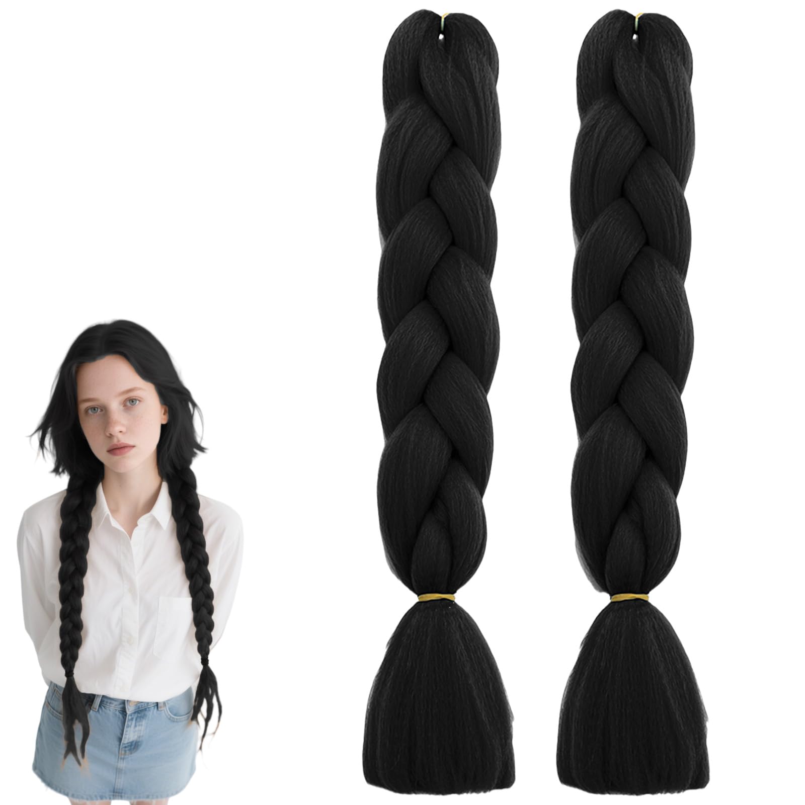Crochet Hair Extensions Braiding Hair Black Plait Pretty Quality High Temperature Synthetic Hairpieces for Women 1805