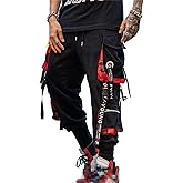 Hello MrLin Men's Jogger Pants Punk Cargo Baggy Techwear Hip Hop Harem Pants Streetwear Tactical Track Pant