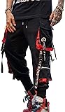 Hello MrLin Men's Jogger Pants Punk Cargo Baggy