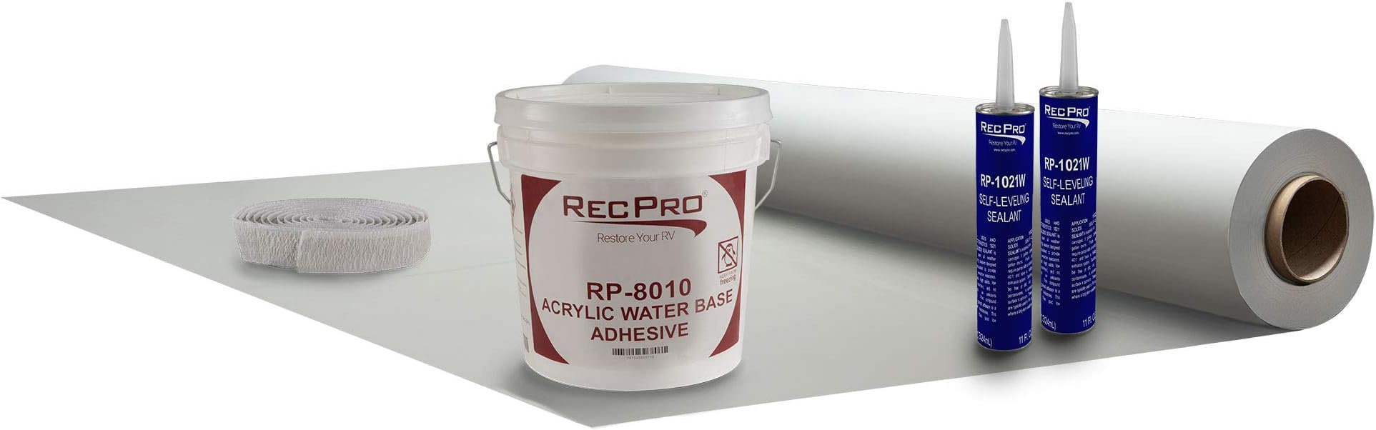 RecPro Superflex RV Rubber Roof Kit | 8.5' Wide | 8010 | 1021 | Butyl (5 ft)