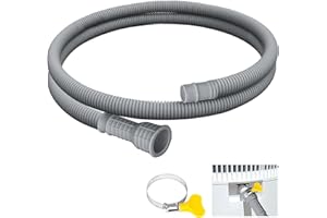 ENSAYEER Flexible Universal Dehumidifier Drain Hose, with Cuttable Rubber Adapter & Connect Clamp, 5Ft Replacement Hose for Dehumidifiers&Portable Air Conditioners(Grey)