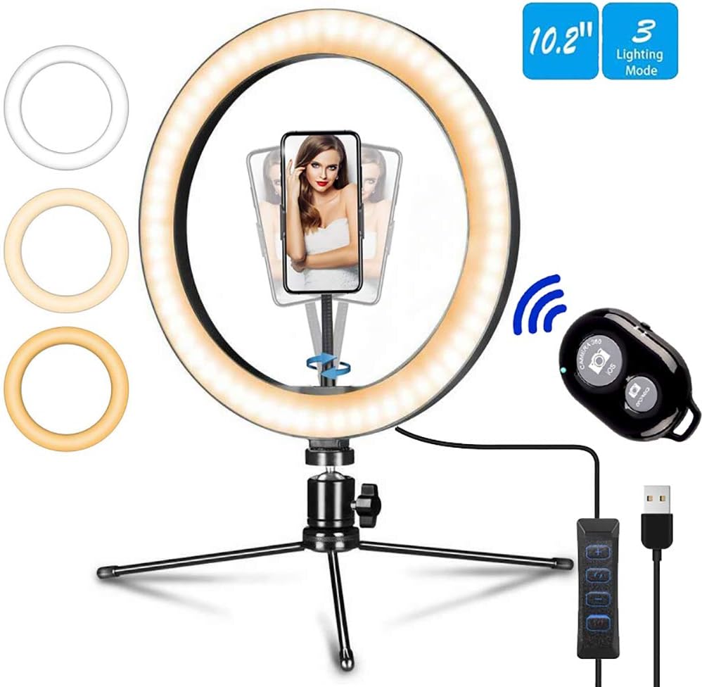 Ring Light, 10.2" LED Ring Light Tripod Photo Video Amazon.co.uk