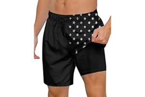 Cozople Mens Swimming Trunks with Compression Liner Swim Shorts 7 inch Quick Dry Bathing Suit Anti Chafe Boardshorts