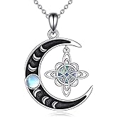 Witches Knot Necklace Sterling Silver S925 Witches Knot Pendant Necklaces Abalone Shell Pagan Jewelry Wiccan Gifts For Women Female Collar De Nudo De Bruja Para Mujer