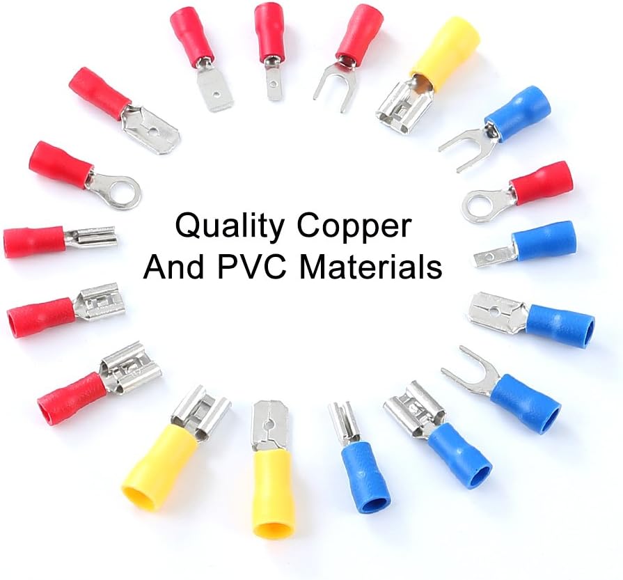 280Pcs SAMOFU Electrical Wire Connectors Kit | Suitable for Marine, Home, Speakers, Various Crimp Terminal Shovel Shapes Butt Connector Kit: Car Electronics