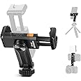 Neewer Basic Phone Tripod Mount Holder with 1/4" Thread & Cold Shoe, 2.36"-3.54"/6-9cm 360° Rotatable Camera Mount Cellphone Clamp for iPhone 15 14 13 12 11 Pro Max X XR Samsung S24 Ultra, SP-10