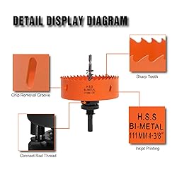 VIKITON 4-3/8 Hole Saw for Recessed Lights, 4.3