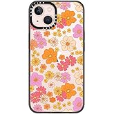 CASETiFY Compact Case for iPhone 13 [Lightweight / 4 ft. 2X Military Grade Drop Protection/Slim] - Retro Boho Hippie Flowers - Clear Black