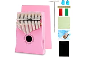 EASTROCK Kalimba Thumb Piano 17 Keys Portable Mbira Finger Piano with Waterproof Protective Case Kalimba Gifts for Kids Adults Beginners Professional (Pink Mahogany Hand Rest)