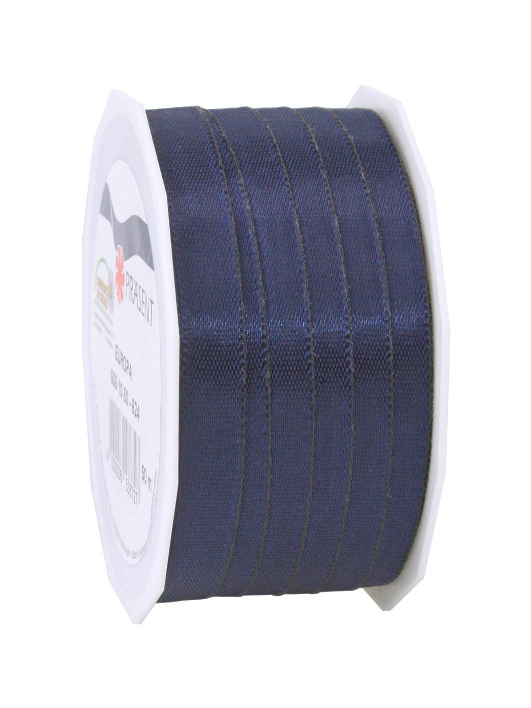 Präsent - Europa Taffeta Ribbon Dark Blue 10 mm Width, 50 m Length