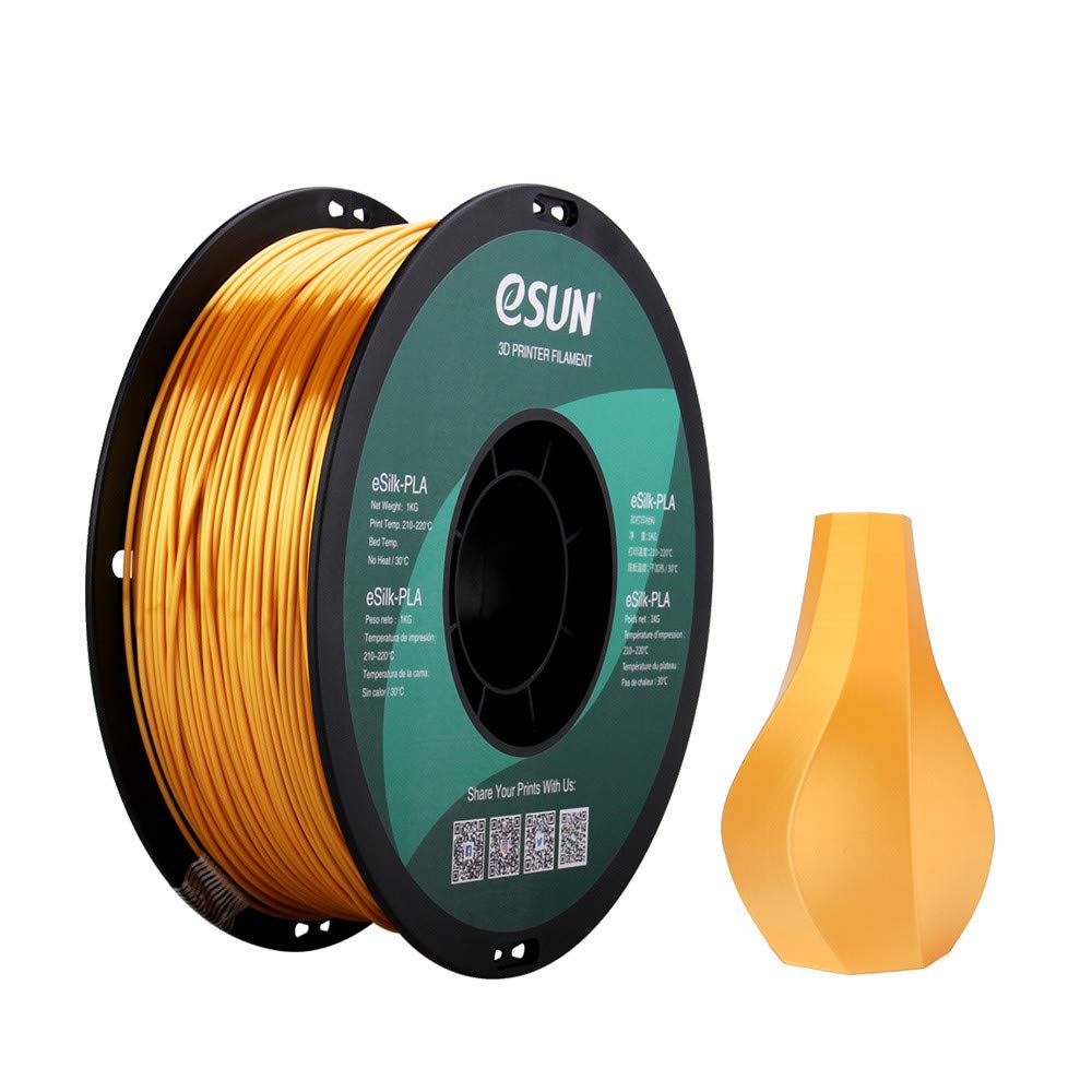 eSUN Silk Metal PLA Filament 1.75mm, Silky Metallic 3D Printer Filament PLA, Dimensional Accuracy +/- 0.05mm
