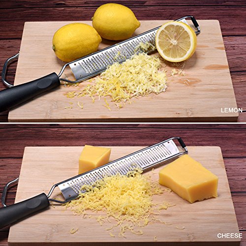 Premium Lemon Zester Tool, New Upgraded Cheese Grater, Perfect for Parmesan, Citrus, Chocolate, Fruits, Vegetables, Dishwasher Safe By HAOZAN. (Zester +Brush +Protector) - Thumbnail 4