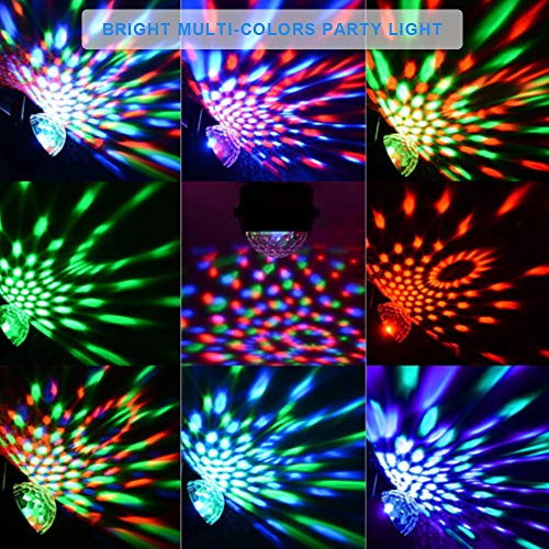 Disco Lights Disco Ball Party Lights Sound Activated, Karrong RGB Strobe Lights DJ Light Rotating Mirror Ball Lighting Effect for Kids Halloween Xmas Birthday Disco Parties Dance Karaoke Decoration
