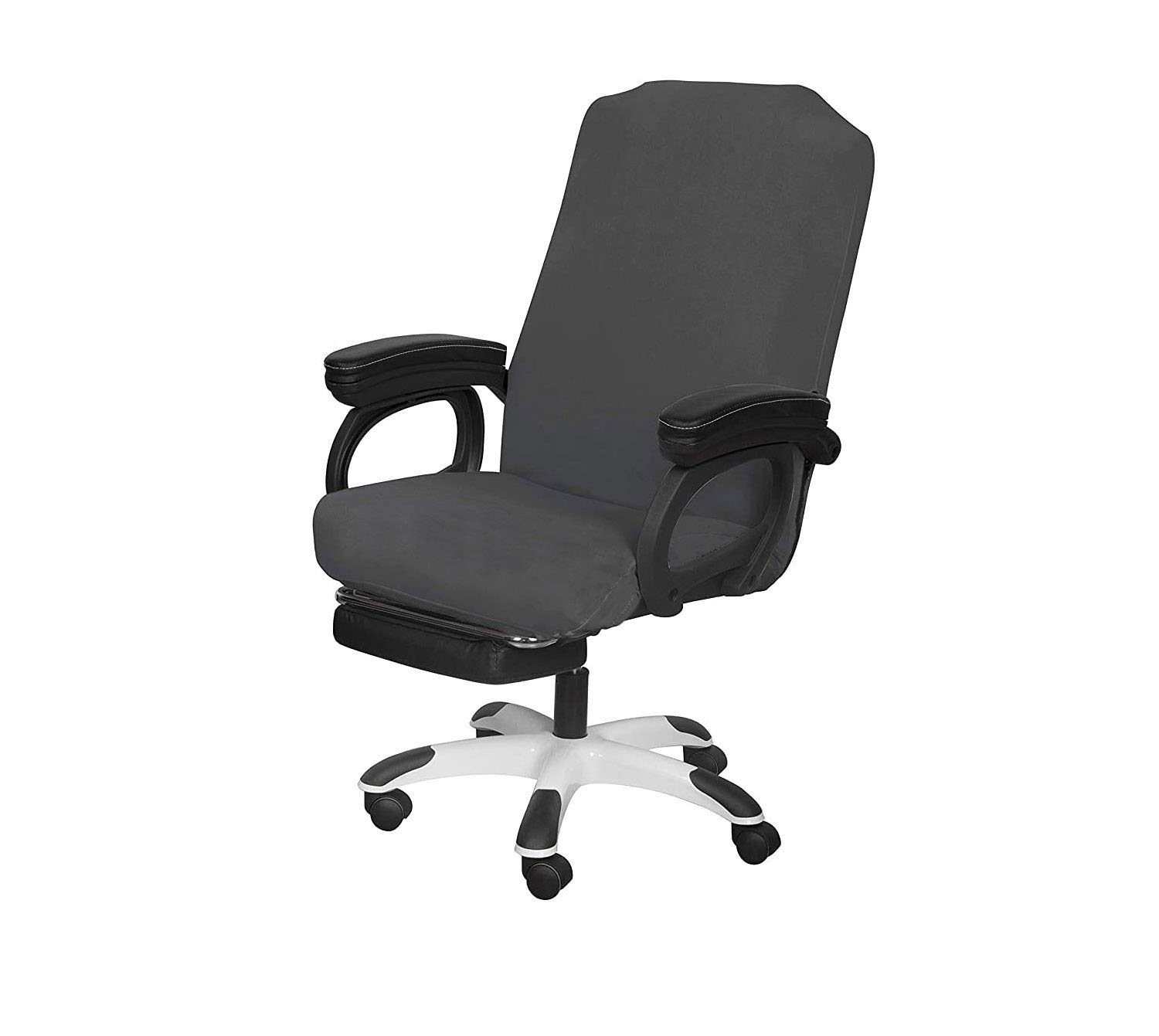 Photo 1 of SARAFLORA Office Chair Cover- Medium, Grey- Removable Computer Chair Cover for Office Chair with Zipper for Universal Rotating Chair Desk Chair Cover Chair Seat Washable Protector for Pets