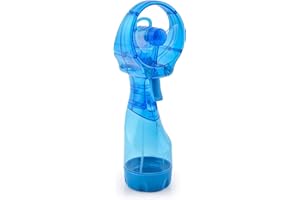O2COOL Deluxe Handheld Battery Powered Water Misting Fan (Light Blue) Batteries Included