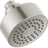 Delta Faucet Modern 3.5-inch Single-Spray Shower Head, Brushed Nickel Round Shower Head, High Pressure Shower Head, 1.75 GPM Flow Rate, Stainless RP101842SS