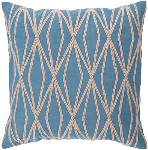18-x-18-Diamantes-Cuerda-Aqua-Blue-and-Tan-Decorative-Square-Throw-Pillow