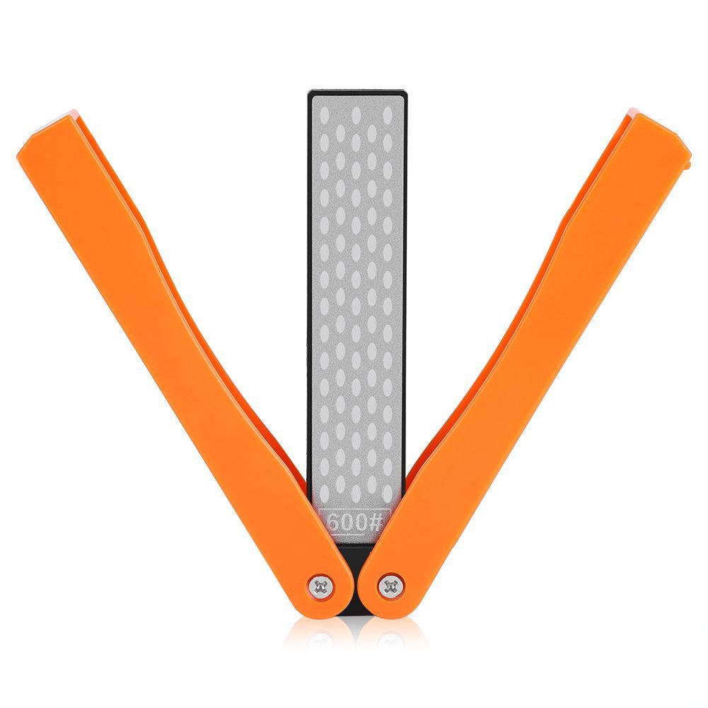 Double Sided Folding Diamond File 400 or 600 Grit Dual Grit Diamond Sharpener Knife Sharpener Folding Pocket Diamond Knife Sharpener Handheld Sharpening Stone for Outdoor Camping Kitchen