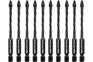 【Urgrade】 Mgtgbao10pc 4MM Masonry Drill Bits, 10PC 5/32” Concrete Drill Bit Set for Tile,Brick, Plastic and Wood,Tungsten Car