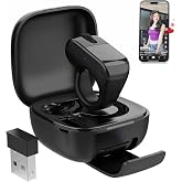 GUVOHUT Tiktok Scrolling Ring,Air Finger Ring Mouse with a Touchpad,Bluetooth/Wireless Scroller for iPhone/Android/PC,Remote Control for Camera/Video Recording/Kindle App (Black)