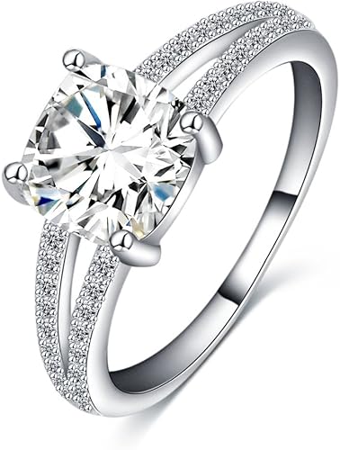 Amazon Com Luckyweng Cushion Cut Halo Engagement Rings Girls