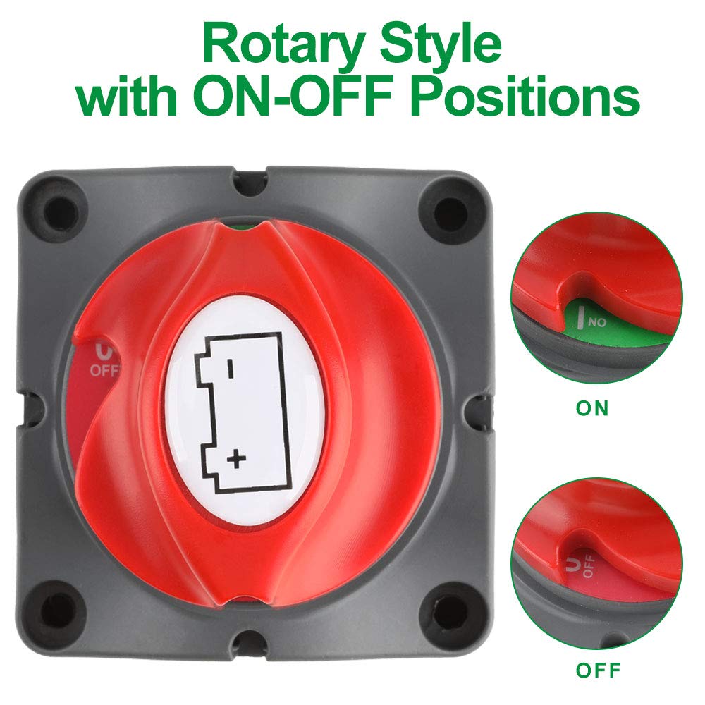 Battery Disconnect Switch - JOYHO 12V 24V 48V 275/1250 Amp Battery Kill Switch, Waterproof Heavy Duty Battery Isolator Switch, Cut Off Power for Marine Boat RV ATV Auto Truck, On/Off 2 Position: Industrial & Scientific