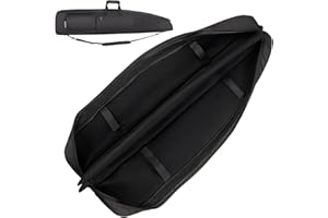 HUNTSEN Soft Double Shotgun Rifle Case 38” 42” 44” 46" 52" Long Gun Bag w/Padded Handle - Adjustable Sling Dual Lockable Zippers, Multiple Magazine Holder Pouches Outdoor Tactical Accessory Bags