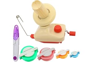 Yarn Ball Winder, Convenient Ball Winder for Yarn,4 pcs Pom Pom Makers+1 1 Scissors,Yarn Swift and Ball Winder Combo with Easy Installation for Yarn Storage by CALU LUKY