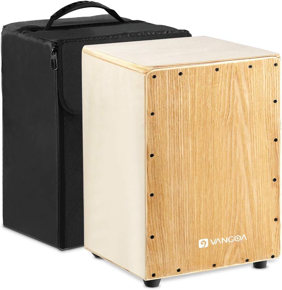 Cajon Drum Full Size, Poplar Wood Percussion Cajon Bass Box Drum with