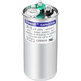 Bliswell CBB65A 35+5 MFD Dual Run Capacitor, Round | 35/5&mu;F &plusmn;6%, 370‑440VAC, For Condenser Compressor Fan Motor, AC Capacitor Replacement