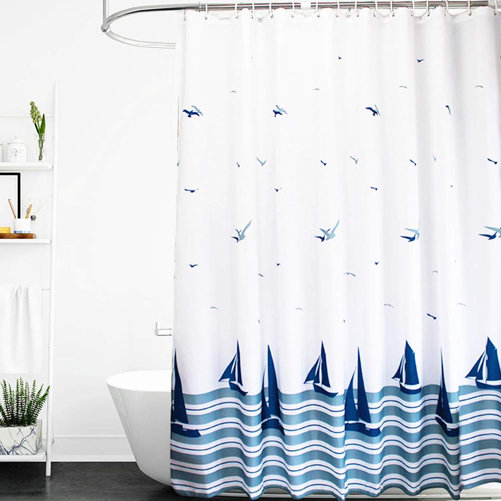 ORSJA Shower Curtain 180 x 180 cm – Shower Curtain with Weighted Hem