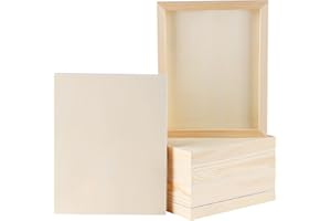KASIYLUX ADXCO 8 Pack Wood Panels 8 x 10 inch Wooden Canvas Board Unfinished Wooden Panel Boards for Painting, Arts, Pouring Use with Oils, Acrylics