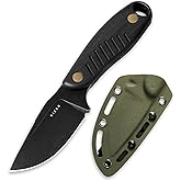Kizer Hare Fixed Blade Knife with Sheath, 3.14" D2 Steel Blade EDC Fixed Blade Hunting Knives with Black G10 Handle, Small Bushcraft Survival Neck Knives, Outdoor Camping Knife for Men Women, 1077M1