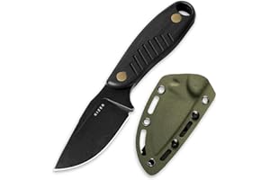 Kizer Hare Fixed Blade Knife with Sheath, 3.14" D2 Steel Blade EDC Fixed Blade Hunting Knives with Black G10 Handle, Small Bushcraft Survival Neck Knives, Outdoor Camping Knife for Men Women, 1077M1